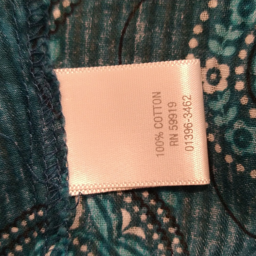 Christopher and Banks turquoise print cotton top Sz XL - Picture 8 of 10